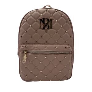 NWT Badgley Mischka Blush Pink Diamond Quilted Backpack Studs Front Zipper $149